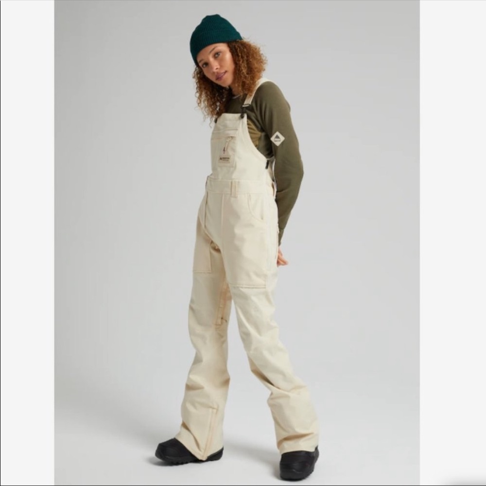 🦋🌙 BURTON | Cream Overall Snowboard Ski or Snow Bibs Pants SOLD